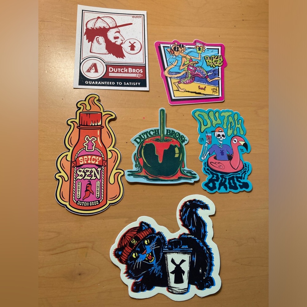 Lot of 24 Rare Hard to find Arizona Diamondbacks Dutch Bros Stickers, Christmas